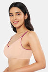 Amante Double Layered Non Wired Full Coverage T-Shirt Bra - Almond Boysenberry — thumbnail 3